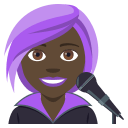 Woman Singer Emoji with Dark Skin Tone, Emoji One style