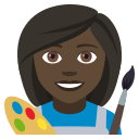 Woman Artist Emoji with Dark Skin Tone, Emoji One style