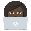 Woman Technologist Emoji with Dark Skin Tone, Emoji One style