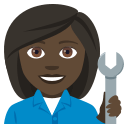 Woman Mechanic Emoji with Dark Skin Tone, Emoji One style