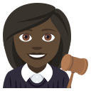 Woman Judge Emoji with Dark Skin Tone, Emoji One style