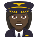 Woman Pilot Emoji with Dark Skin Tone, Emoji One style