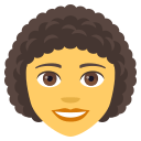 Woman: Curly Hair Emoji, Emoji One style
