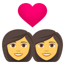 Couple with Heart: Woman, Woman Emoji, Emoji One style
