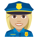 Woman Police Officer Emoji with Medium-Light Skin Tone, Emoji One style