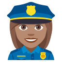 Woman Police Officer Emoji with Medium Skin Tone, Emoji One style
