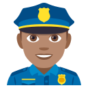 Man Police Officer Emoji with Medium Skin Tone, Emoji One style