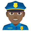Man Police Officer Emoji with Medium-Dark Skin Tone, Emoji One style