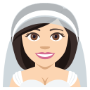 Bride with Veil Emoji with Light Skin Tone, Emoji One style