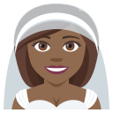 Bride with Veil Emoji with Medium-Dark Skin Tone, Emoji One style