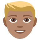 Person: Medium Skin Tone, Blond Hair, Emoji One style