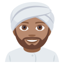 Man Wearing Turban Emoji with Medium Skin Tone, Emoji One style