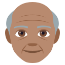 Old Man Emoji with Medium Skin Tone, Emoji One style