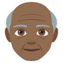 Old Man Emoji with Medium-Dark Skin Tone, Emoji One style