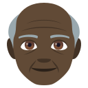Old Man Emoji with Dark Skin Tone, Emoji One style