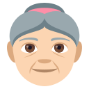 Old Woman Emoji with Light Skin Tone, Emoji One style