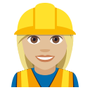 Woman Construction Worker Emoji with Medium-Light Skin Tone, Emoji One style