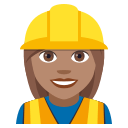 Woman Construction Worker Emoji with Medium Skin Tone, Emoji One style