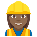 Woman Construction Worker Emoji with Medium-Dark Skin Tone, Emoji One style