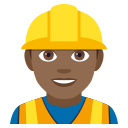 Man Construction Worker Emoji with Medium-Dark Skin Tone, Emoji One style