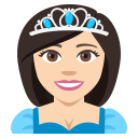 Princess Emoji with Light Skin Tone, Emoji One style