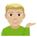 Man Tipping Hand Emoji with Medium-Light Skin Tone, Emoji One style