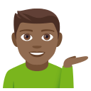 Man Tipping Hand Emoji with Medium-Dark Skin Tone, Emoji One style