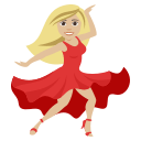 Woman Dancing Emoji with Medium-Light Skin Tone, Emoji One style