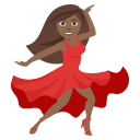 Woman Dancing Emoji with Medium-Dark Skin Tone, Emoji One style