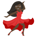 Woman Dancing Emoji with Dark Skin Tone, Emoji One style