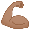 Flexed Biceps Emoji with Medium Skin Tone, Emoji One style
