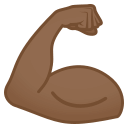 Flexed Biceps Emoji with Medium-Dark Skin Tone, Emoji One style
