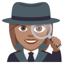 Woman Detective Emoji with Medium Skin Tone, Emoji One style