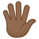 Hand with Fingers Splayed Emoji with Medium-Dark Skin Tone, Emoji One style