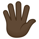 Hand with Fingers Splayed Emoji with Dark Skin Tone, Emoji One style