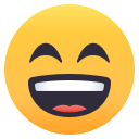 Grinning Face with Smiling Eyes Emoji, Emoji One style