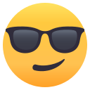 Smiling Face with Sunglasses Emoji, Emoji One style
