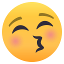 Kissing Face with Closed Eyes Emoji, Emoji One style