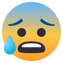 Anxious Face with Sweat Emoji, Emoji One style
