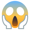 Face Screaming in Fear Emoji, Emoji One style