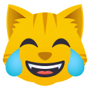 Cat Face with Tears of Joy Emoji, Emoji One style