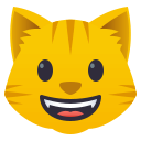 Grinning Cat Face Emoji, Emoji One style