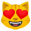 Smiling Cat Face with Heart-Eyes Emoji, Emoji One style