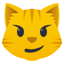 Cat Face with Wry Smile Emoji, Emoji One style
