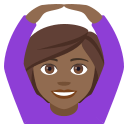 Woman Gesturing Ok Emoji with Medium-Dark Skin Tone, Emoji One style