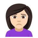 Woman Frowning Emoji with Light Skin Tone, Emoji One style