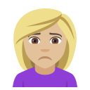 Woman Frowning Emoji with Medium-Light Skin Tone, Emoji One style