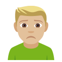 Man Frowning Emoji with Medium-Light Skin Tone, Emoji One style
