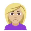 Person Frowning Emoji with Medium-Light Skin Tone, Emoji One style