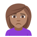 Woman Frowning Emoji with Medium Skin Tone, Emoji One style